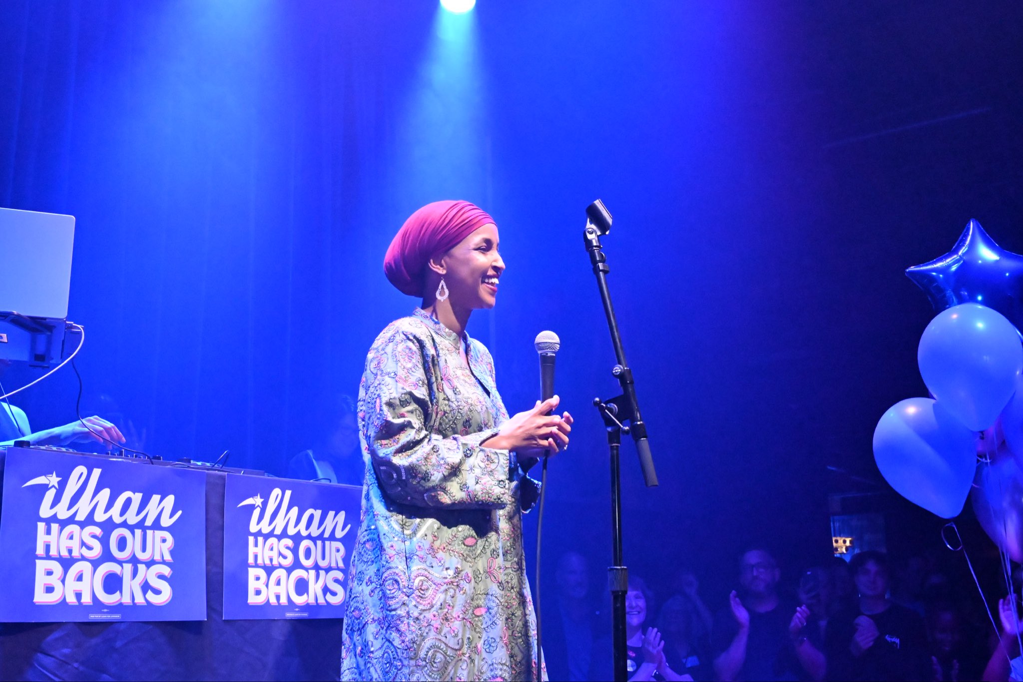 Ilhan Omar at the victory party